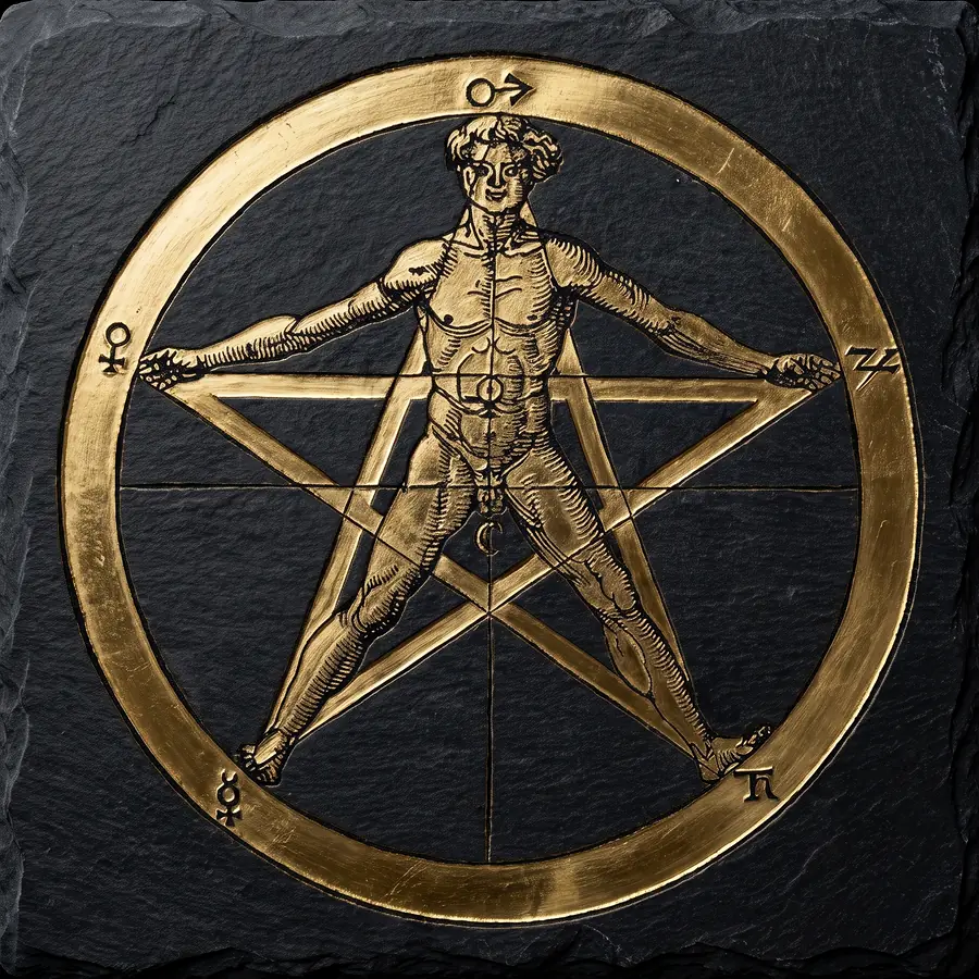Čovjek upisan u pentagram, Agrippa, 1533.